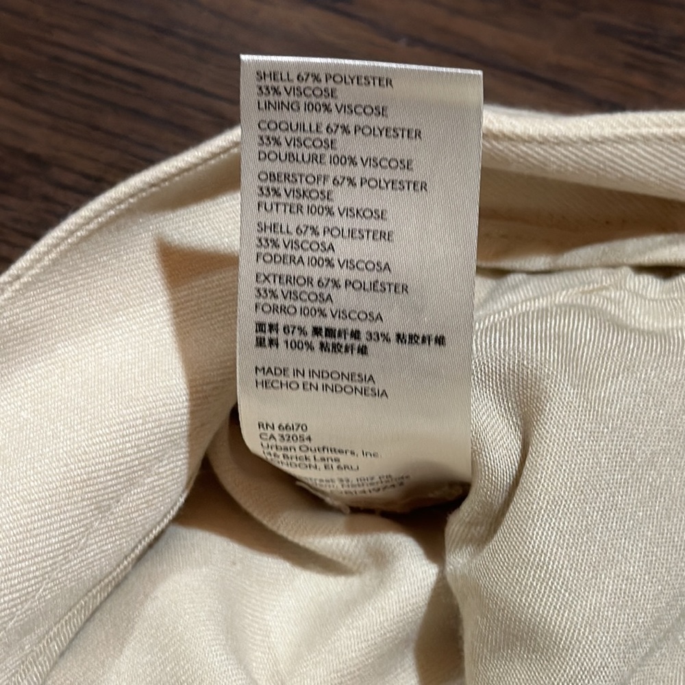 Free People High Rise Pia Dad Pleated Trouser Pants Size 12 Color Cream - Picture 8 of 10